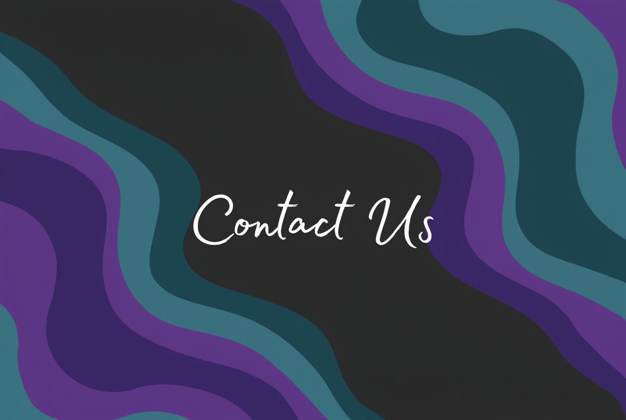 Text 'Contact Us' on a wavy, multicolored background