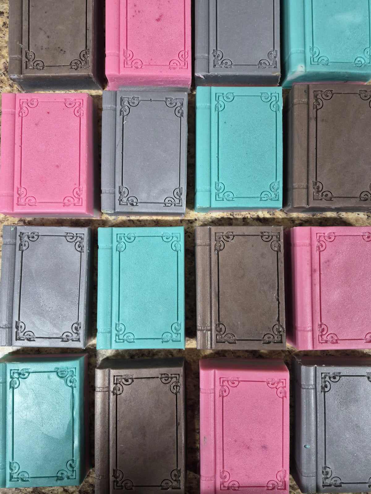 assorted book shaped soaps 